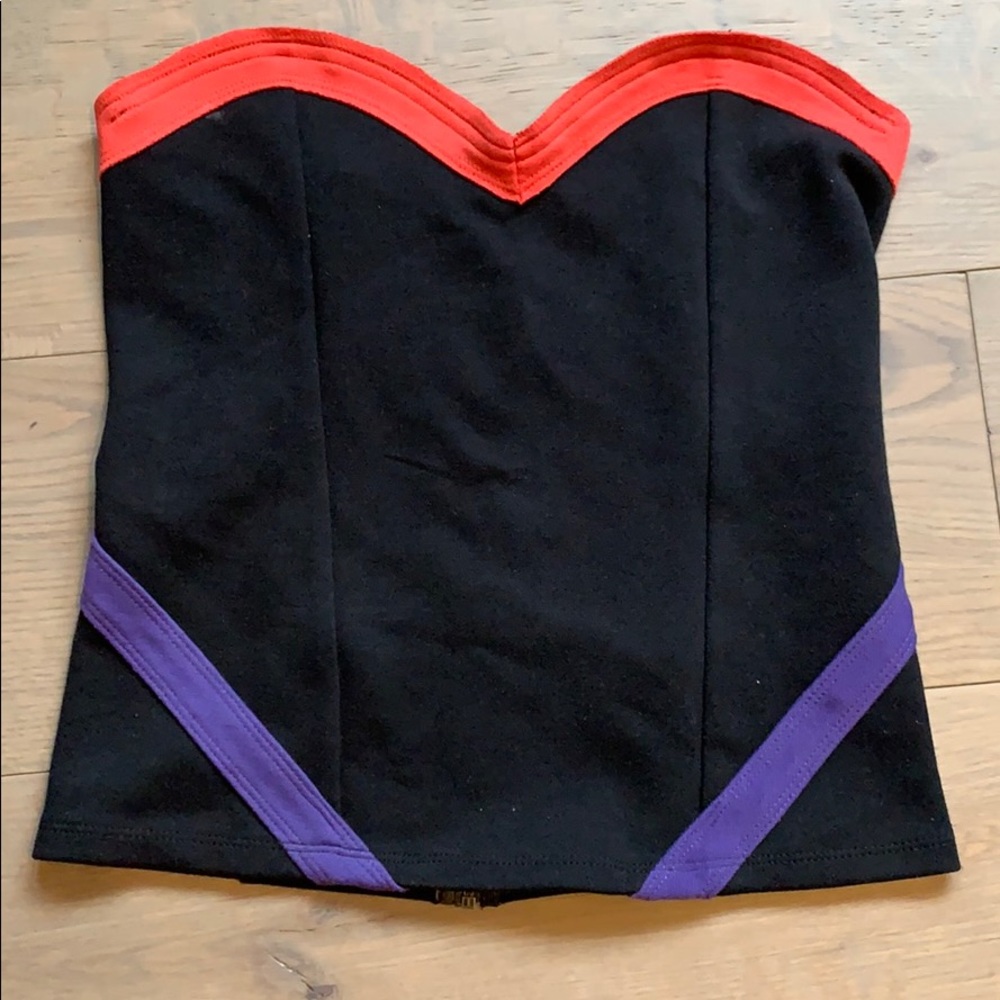 Strapless color blocked Urban Outfitters top